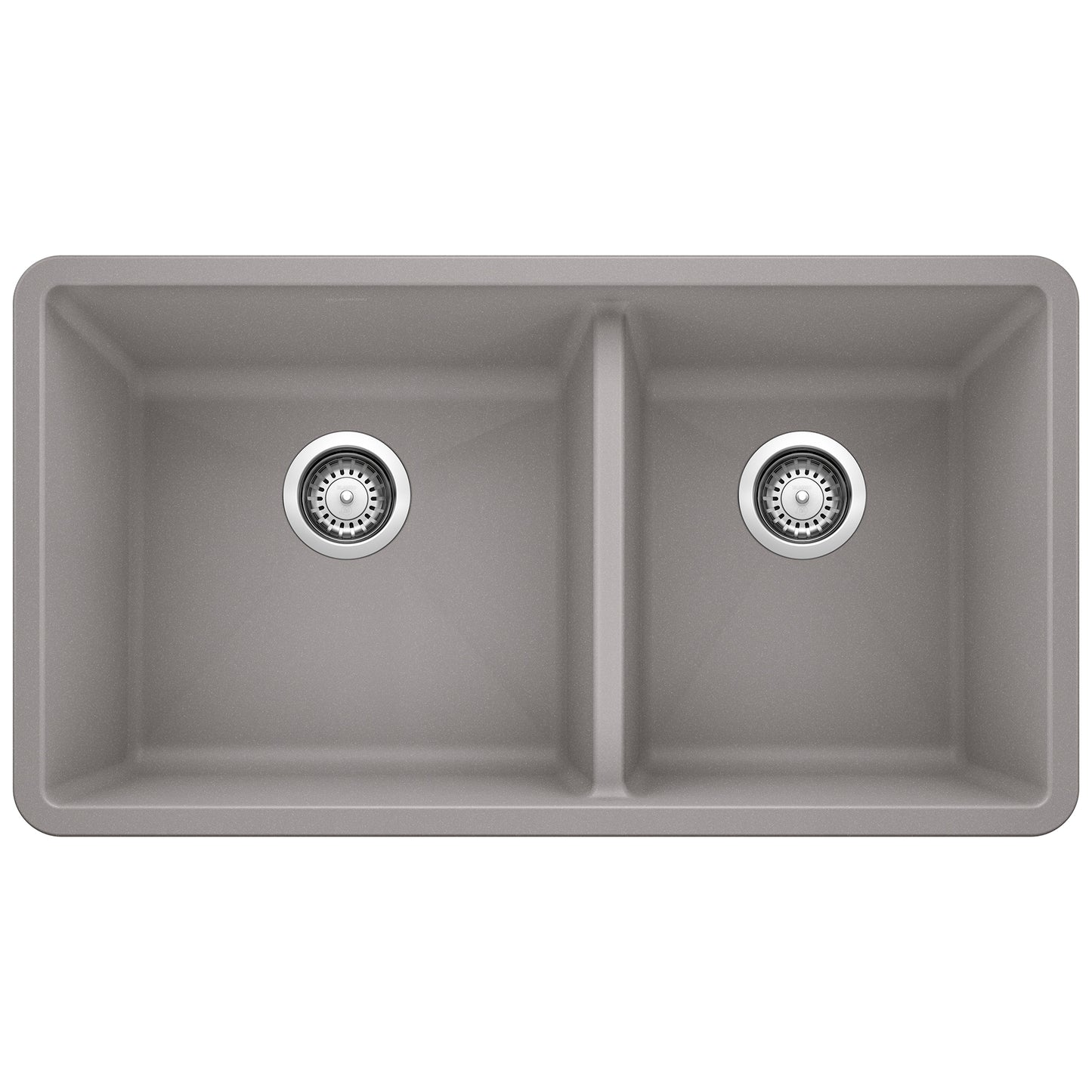 BLANCO 441130 Precis Precis SILGRANIT 33" 60/40 Double Bowl Undermount Kitchen Sink - Metallic Gray in Metallic Gray