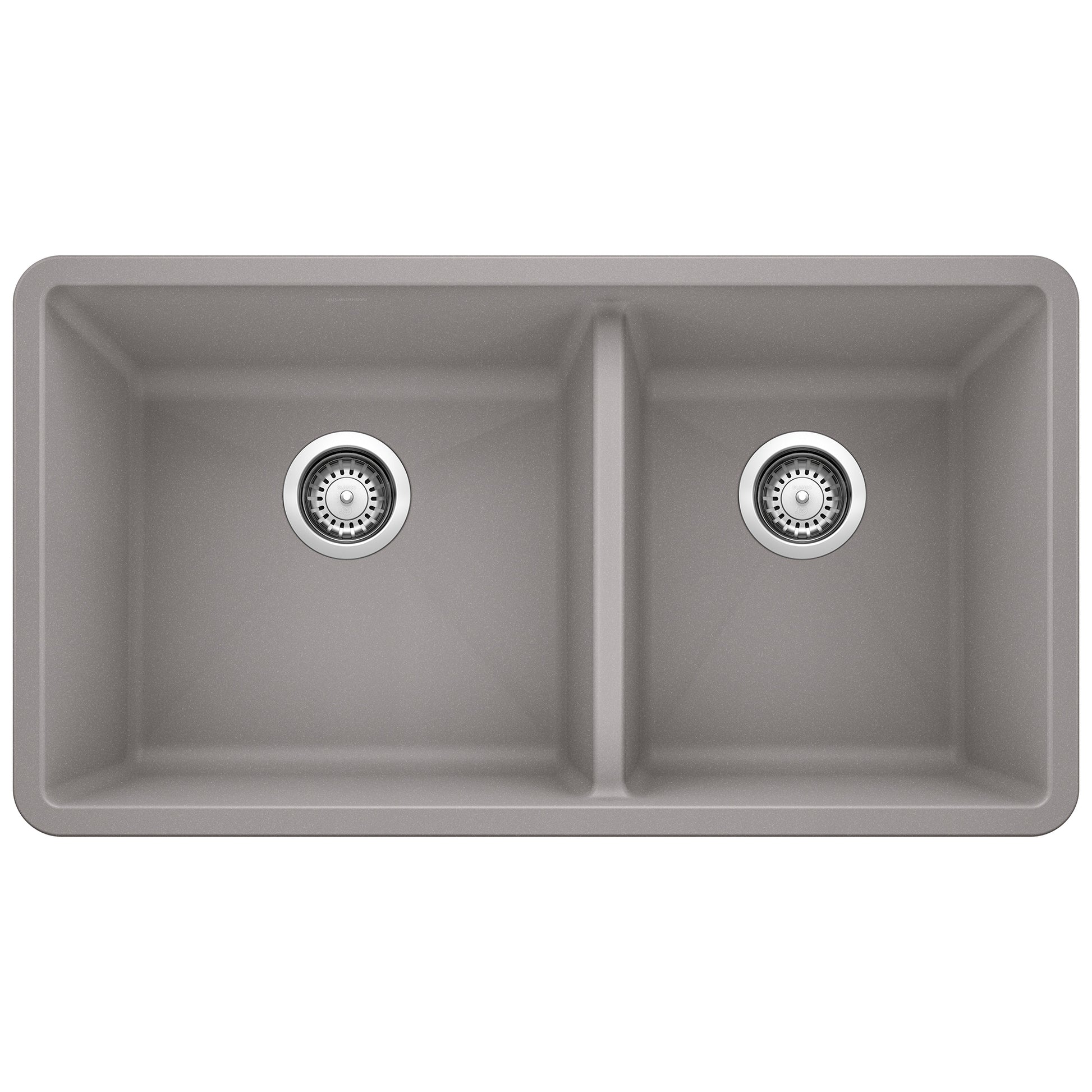 BLANCO 441130 Precis Precis SILGRANIT 33" 60/40 Double Bowl Undermount Kitchen Sink - Metallic Gray in Metallic Gray