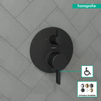 HANSGROHE 04447670 Ecostat Pressure Balance Trim S with Diverter - Matte Black