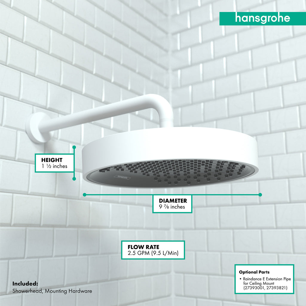 HANSGROHE 26228701 Rainfinity Showerhead 250 1-Jet, 2.5 GPM - Matte White