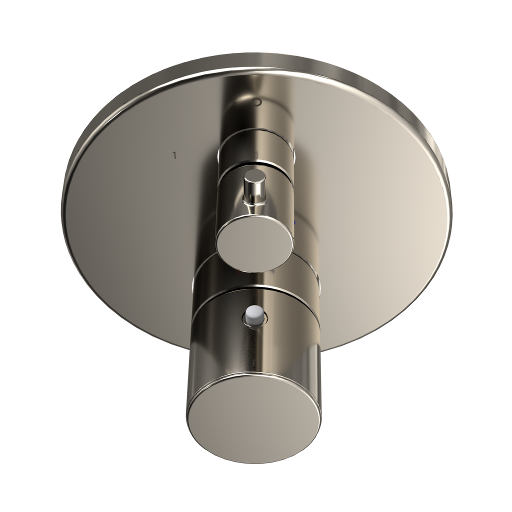 TOTO TBV01408U#PN Round Thermostatic Mixing Valve With Two-Way Diverter Shower Trim - Polished Nickel