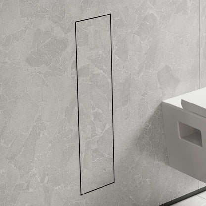 HANSGROHE 56060800 XtraStoris Rock Recessed Toilet Brush Holder with Shelf & Tileable Door - Brushed Stainless Steel