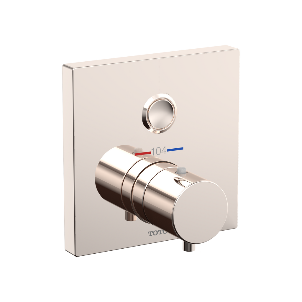 TOTO TBV02405U#PN Square Thermostatic Mixing Valve With One-Function Shower Trim - Polished Nickel