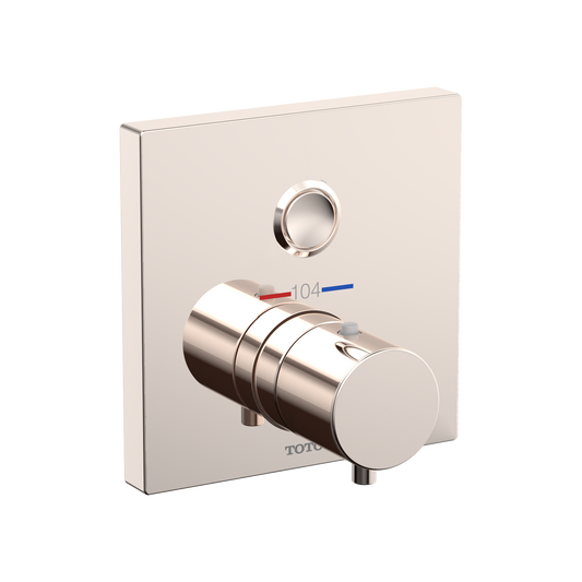 TOTO TBV02405U#PN Square Thermostatic Mixing Valve With One-Function Shower Trim - Polished Nickel