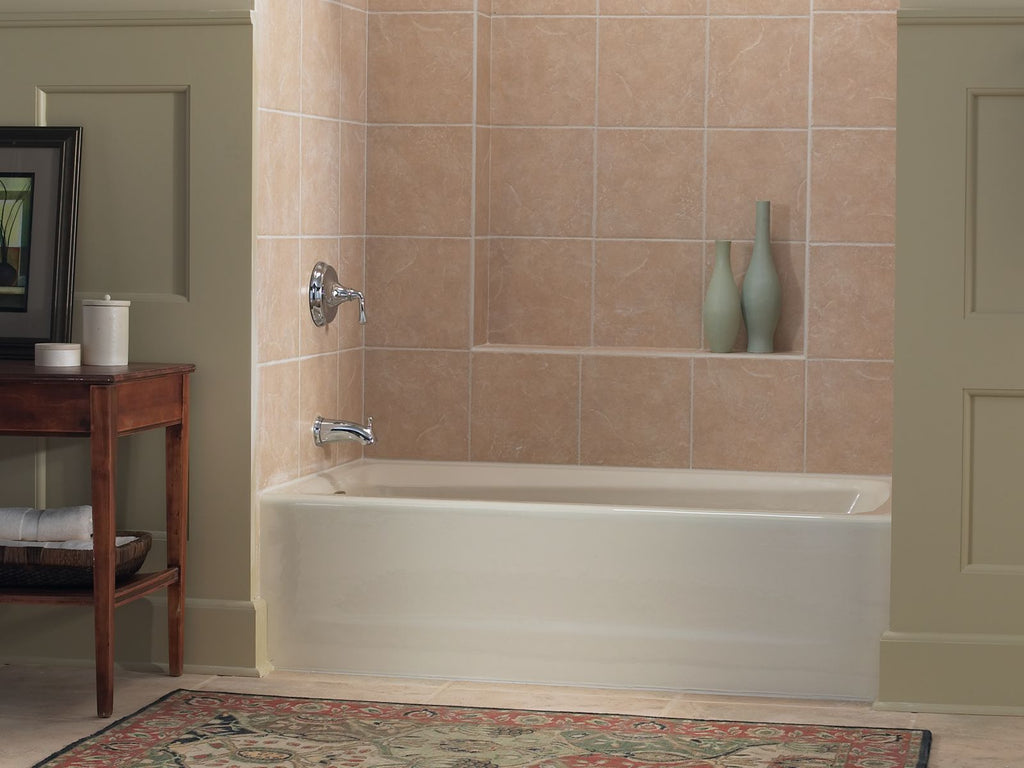 KOHLER K-505-0 Mendota 60" X 32" Alcove Bath, Left Drain - White