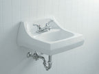 KOHLER K-2005-96 Kingston 21-1/4" X 18-1/8" Wall-Mount/Concealed Arm Carrier Bathroom Sink With 4" Centerset Faucet Holes - Biscuit