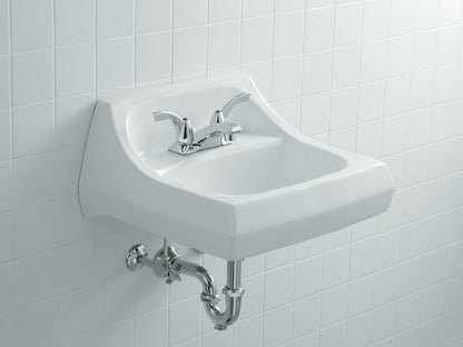 KOHLER K-2005-7 Kingston 21-1/4" x 18-1/8" wall-mount/concealed arm carrier bathroom sink with 4" centerset faucet holes - Black Black