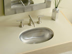 KOHLER K-2611-SU-NA Bolero 16-3/4" Oval Drop-In/Undermount Bathroom Sink, No Overflow