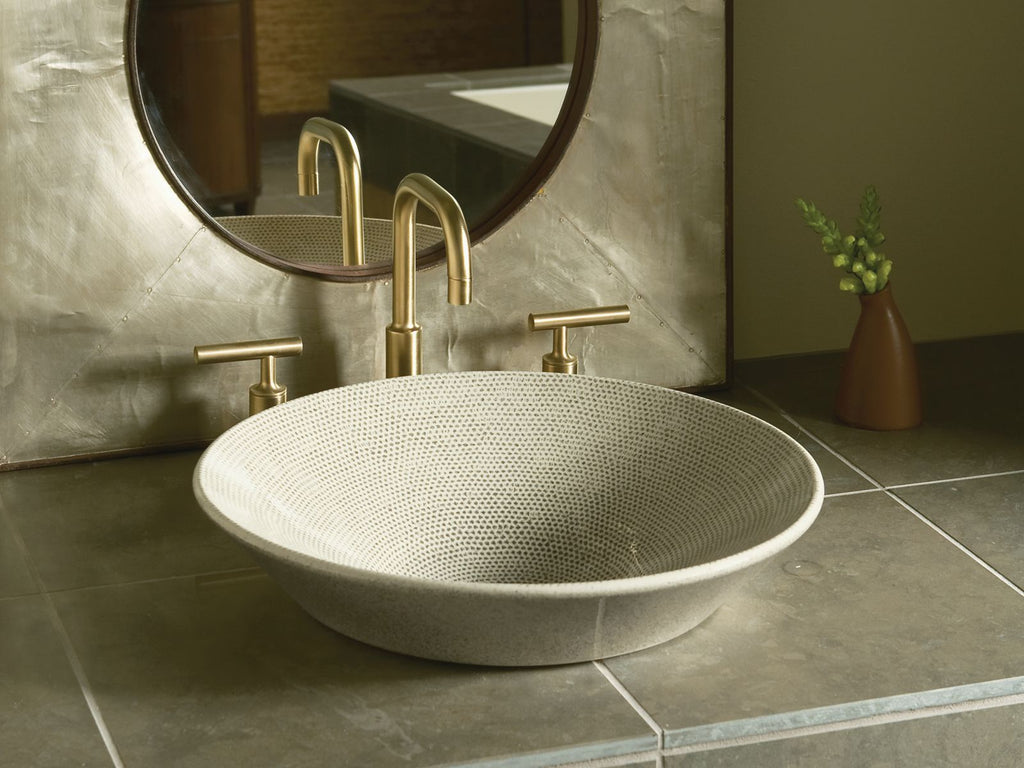 KOHLER K-2200-HV Conical Bell 16-1/4" Round Vessel Bathroom Sink, No Overflow - Bouclé Tweed