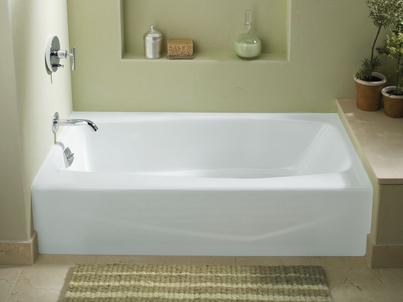 KOHLER K-715-96 Villager 60" X 30-1/4" Alcove Bath, Left Drain - Biscuit