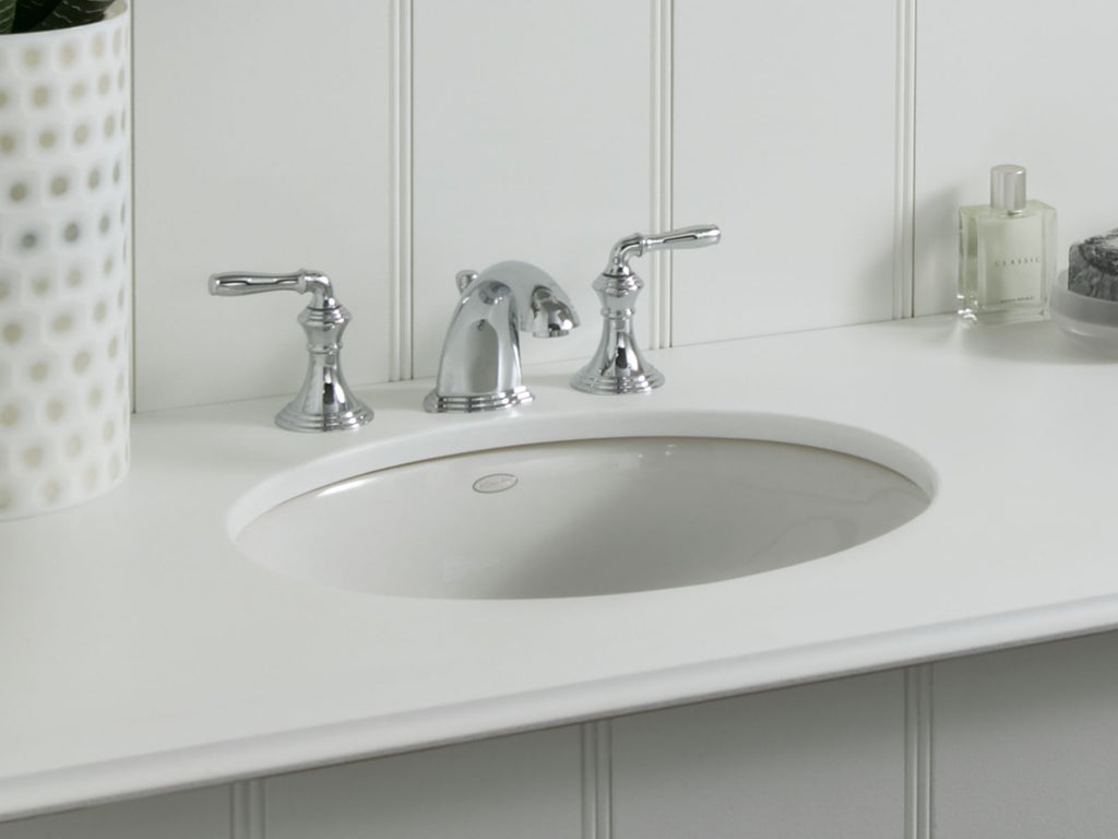 KOHLER K-2205-96 Caxton 19-1/4" Oval Undermount Bathroom Sink, No Overflow - Biscuit