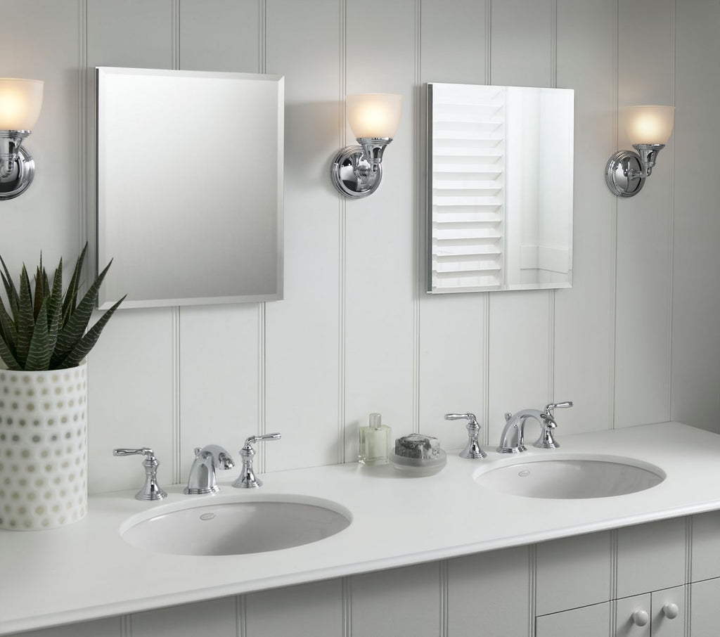 KOHLER K-CB-CLR1620FS 16" W X 20" H Aluminum Single-Door Medicine Cabinet With Mirrored Door, Beveled Edges