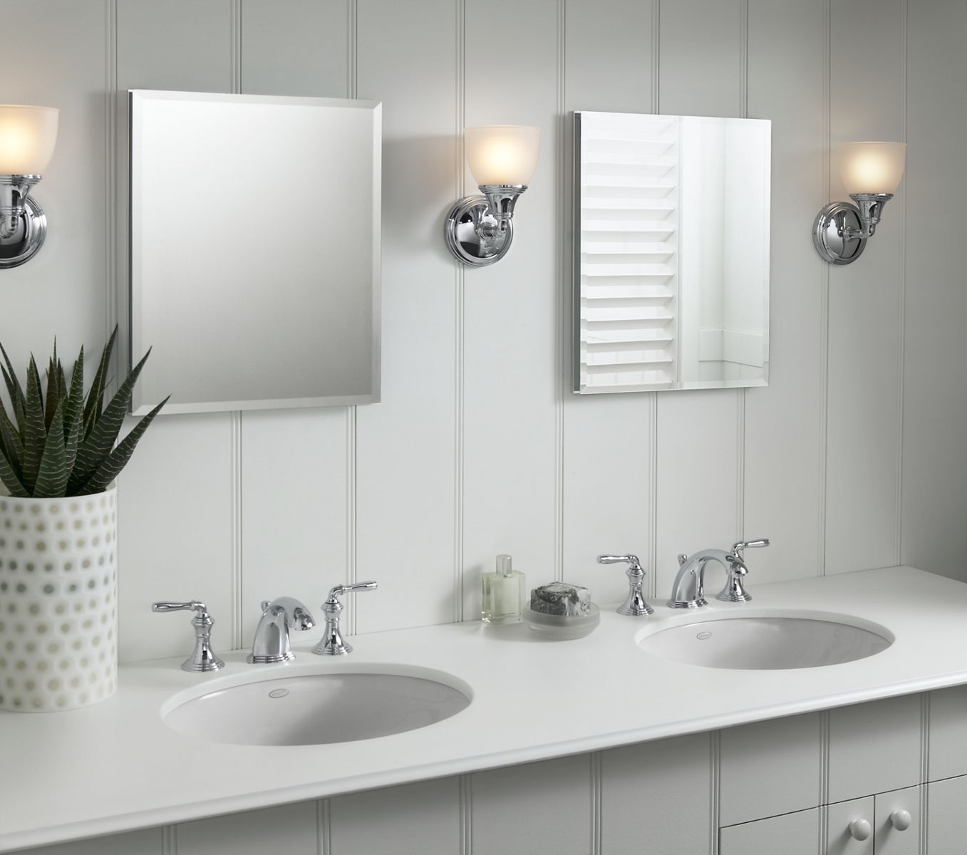 KOHLER K-CB-CLR1620FS 16" W X 20" H Aluminum Single-Door Medicine Cabinet With Mirrored Door, Beveled Edges