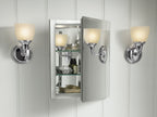 KOHLER K-CB-CLR1620FS 16" W X 20" H Aluminum Single-Door Medicine Cabinet With Mirrored Door, Beveled Edges