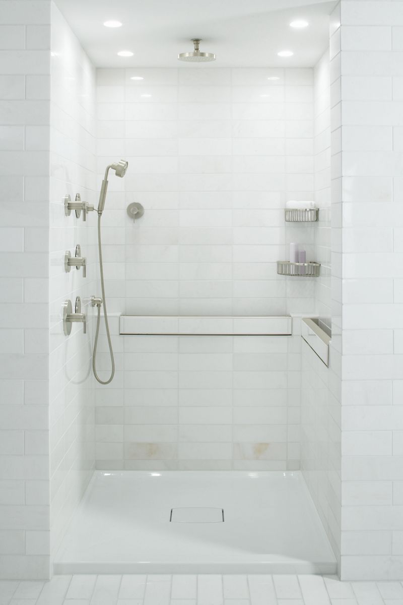KOHLER K-9394-95 Archer 48" X 48" Alcove Shower Base, Center Drain - Ice Grey