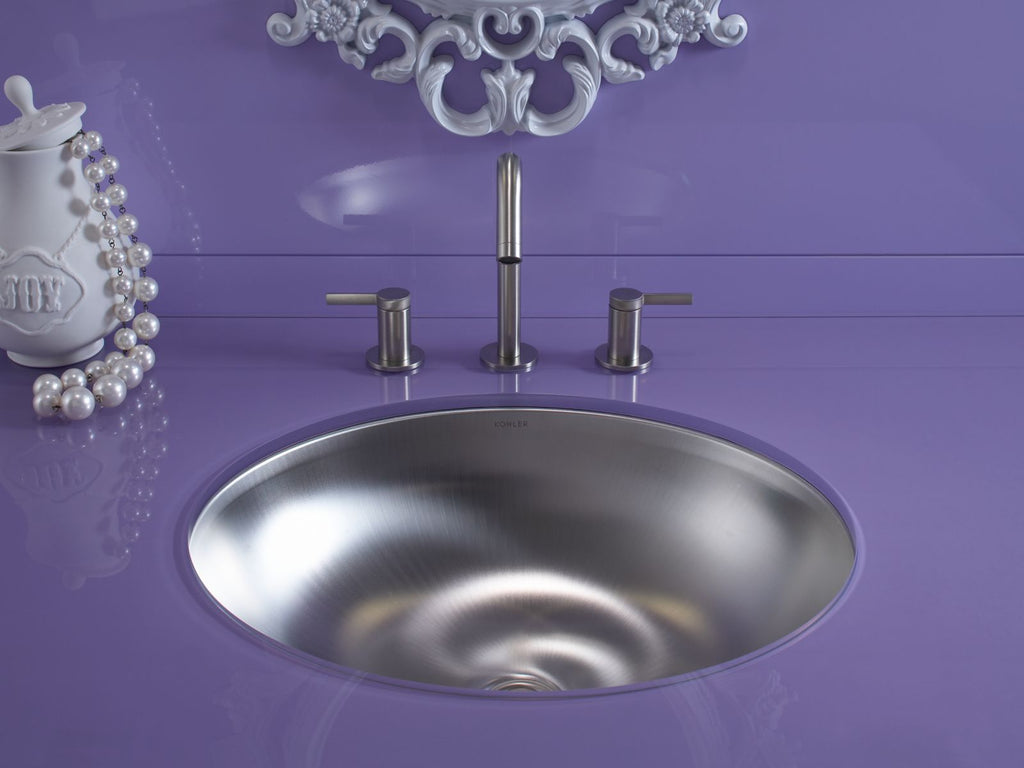 KOHLER K-2608-SU-BV Bachata 20" Oval Drop-In/Undermount Bathroom Sink, No Overflow - Vibrant Brushed Bronze