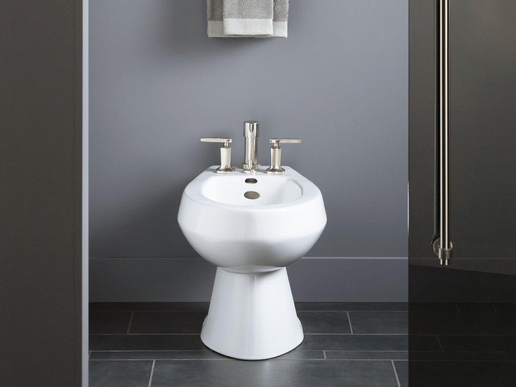 KOHLER K-4854-0 San Tropez Vertical Spray Bidet With 4 Faucet Holes - White