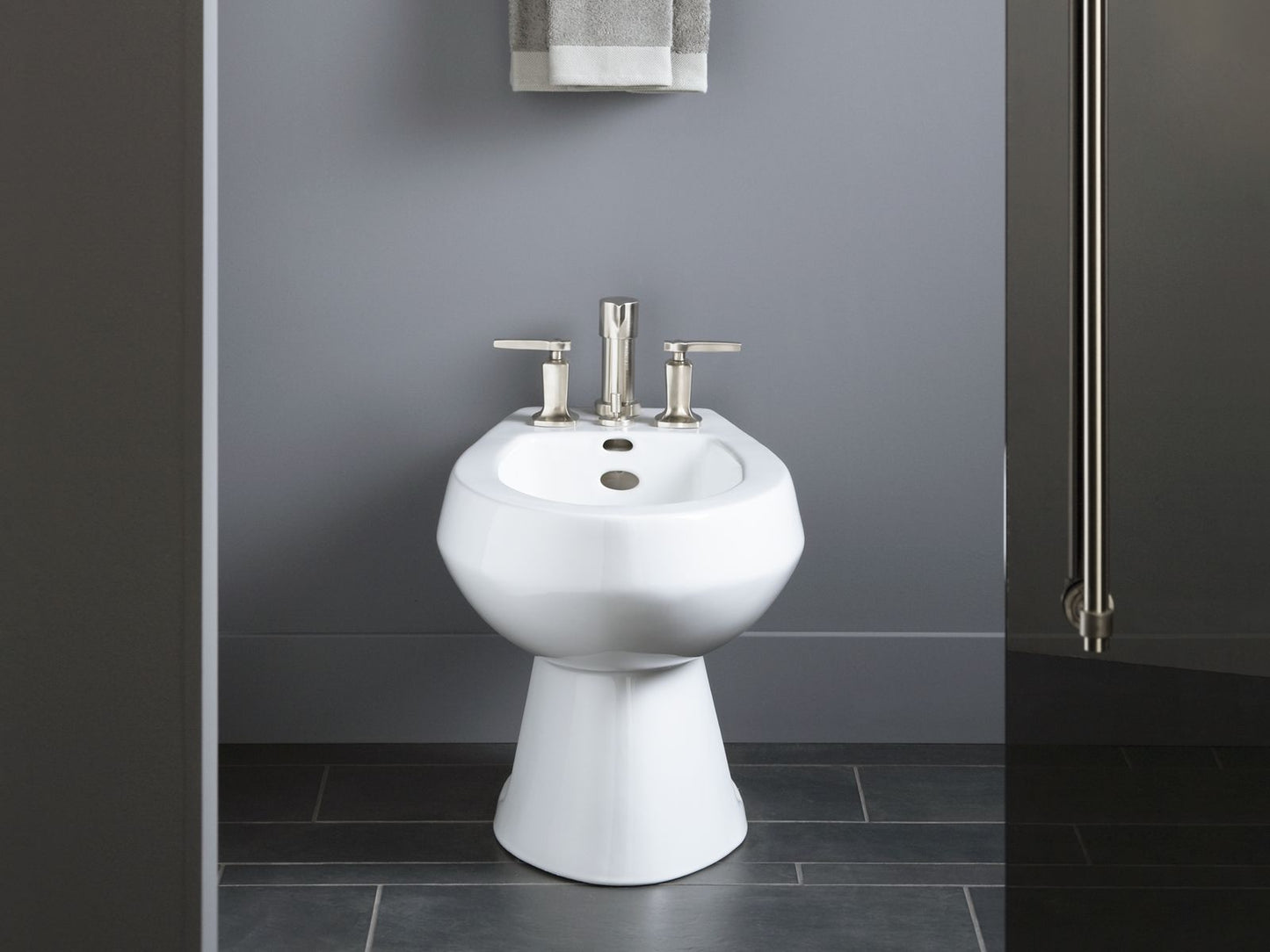 KOHLER K-4854-0 San Tropez Vertical spray bidet with 4 faucet holes - White