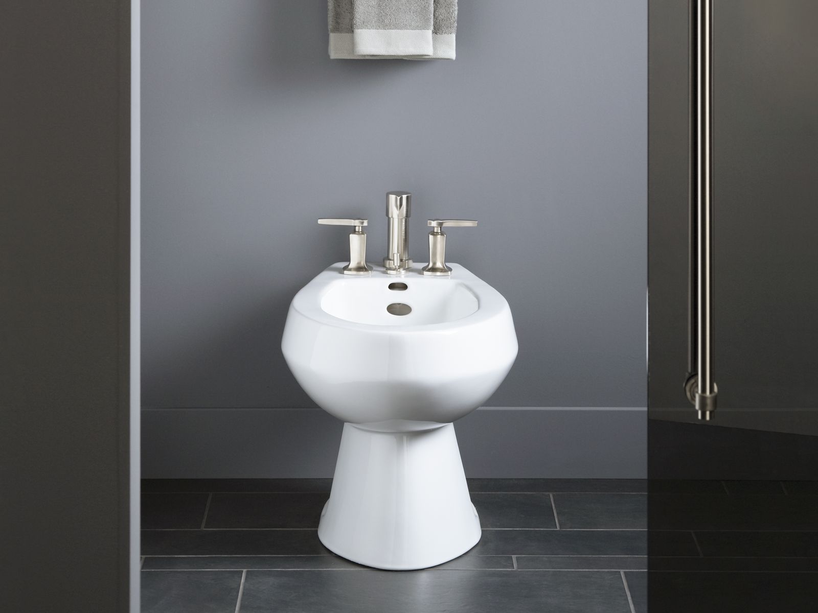 KOHLER K-4854-0 San Tropez Vertical Spray Bidet With 4 Faucet Holes - White
