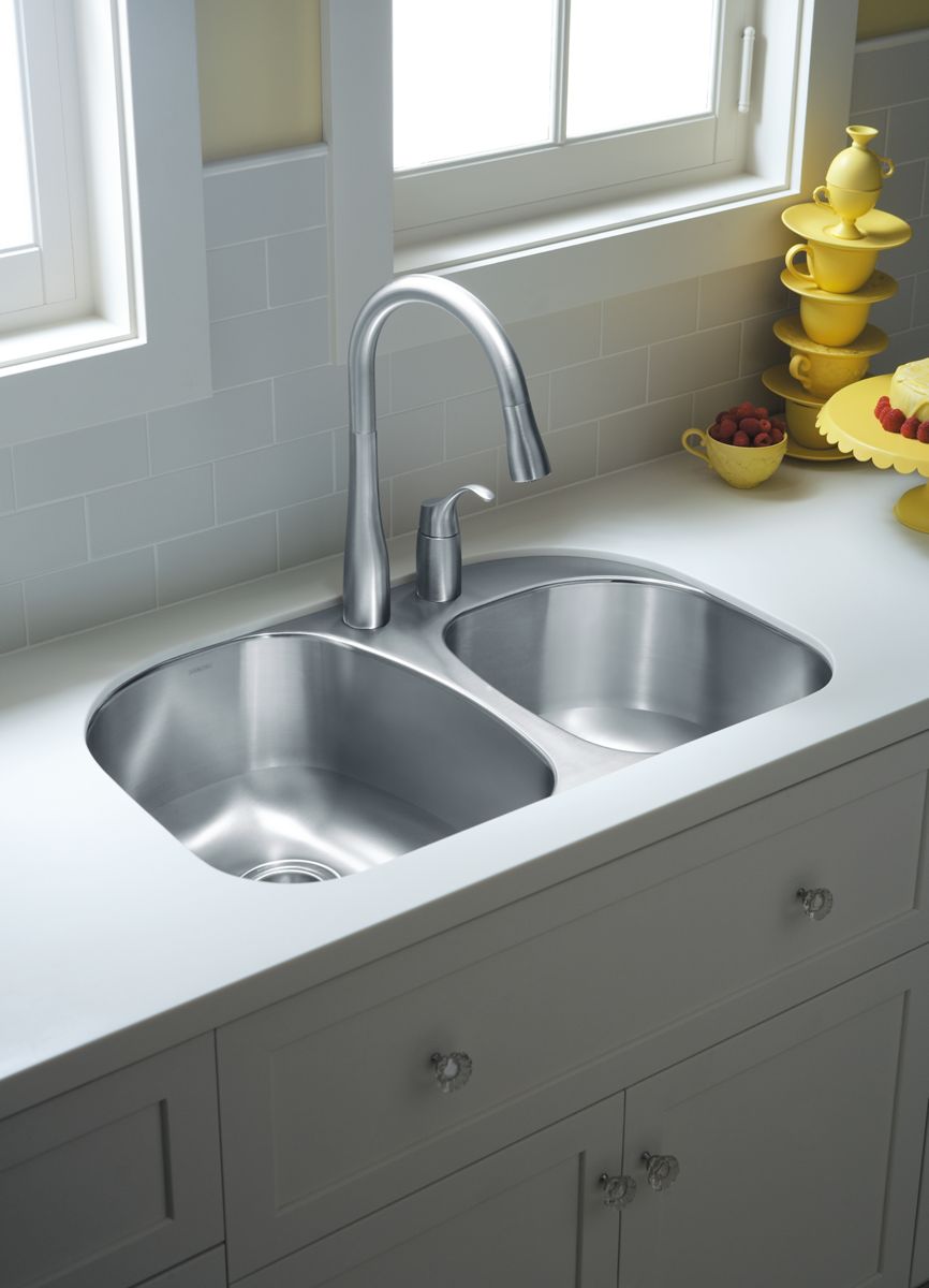 KOHLER K-649-VS Simplice Pull-Down Bar Sink Faucet With Three-Function Sprayhead - Vibrant Stainless