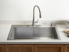 KOHLER K-3821-4-NA Vault 33" Top-/Undermount Single-Bowl Kitchen Sink - Stainless Steel