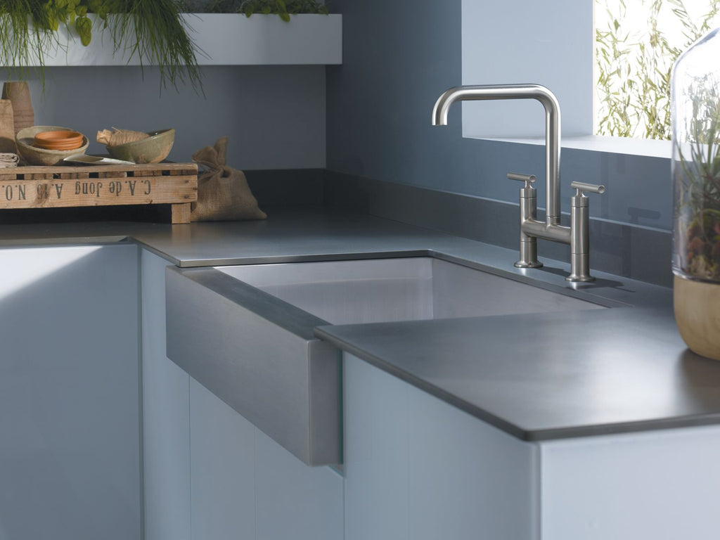 KOHLER K-3943-NA Vault 35-1/2" Undermount Single-Bowl Farmhouse Kitchen Sink - Stainless Steel