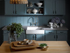 KOHLER K-6486-FF Whitehaven 29-1/2" Undermount Single-Bowl Farmhouse Kitchen Sink - Sea Salt