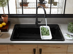 KOHLER K-5871-1A2-7 Riverby 33" Top-Mount Single-Bowl Workstation Kitchen Sink - Black Black