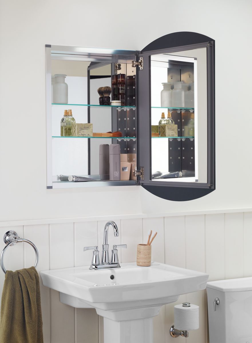 KOHLER K-3073-NA Archer 20" W X 31" H Aluminum Single-Door Medicine Cabinet, Beveled Edges