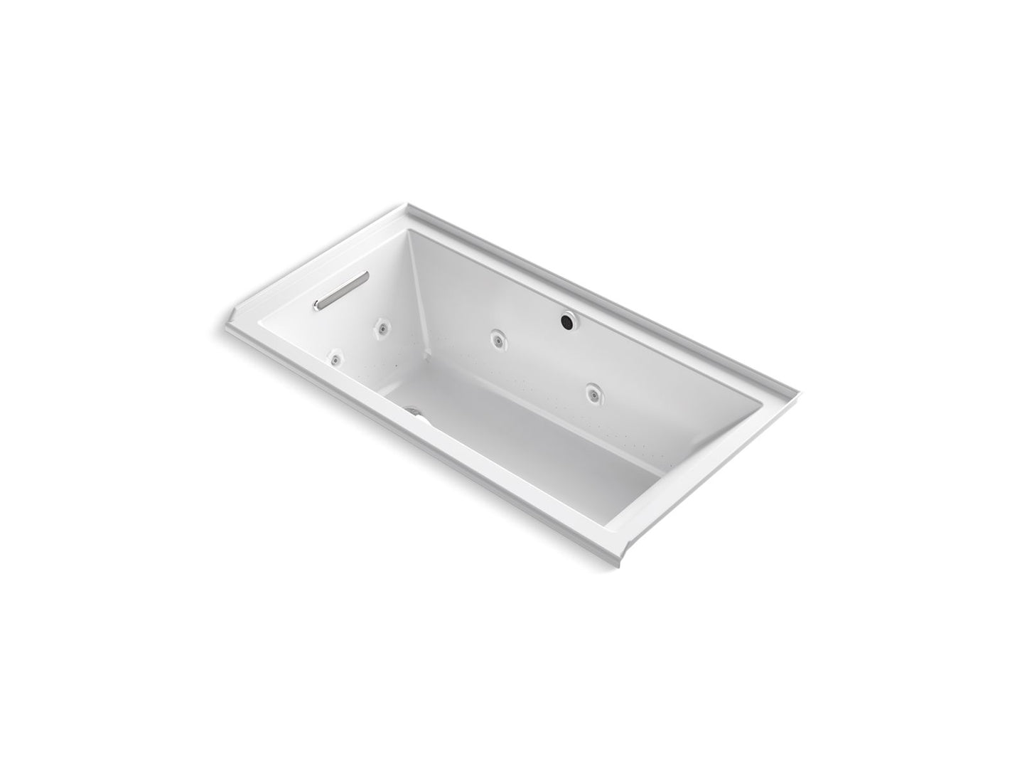 KOHLER K-1167-XHGHL-0 Underscore 60" X 30" Alcove Heated Bubblemassage Air Bath With Whirlpool, Left Drain In White