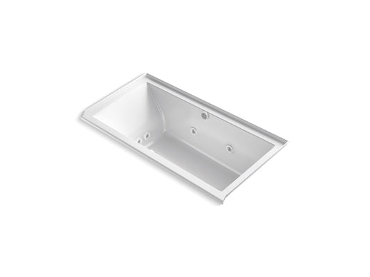 KOHLER K-1167-XHGHR-0 Underscore 60" X 30" Alcove Heated Bubblemassage Air Bath With Whirlpool, Right Drain In White