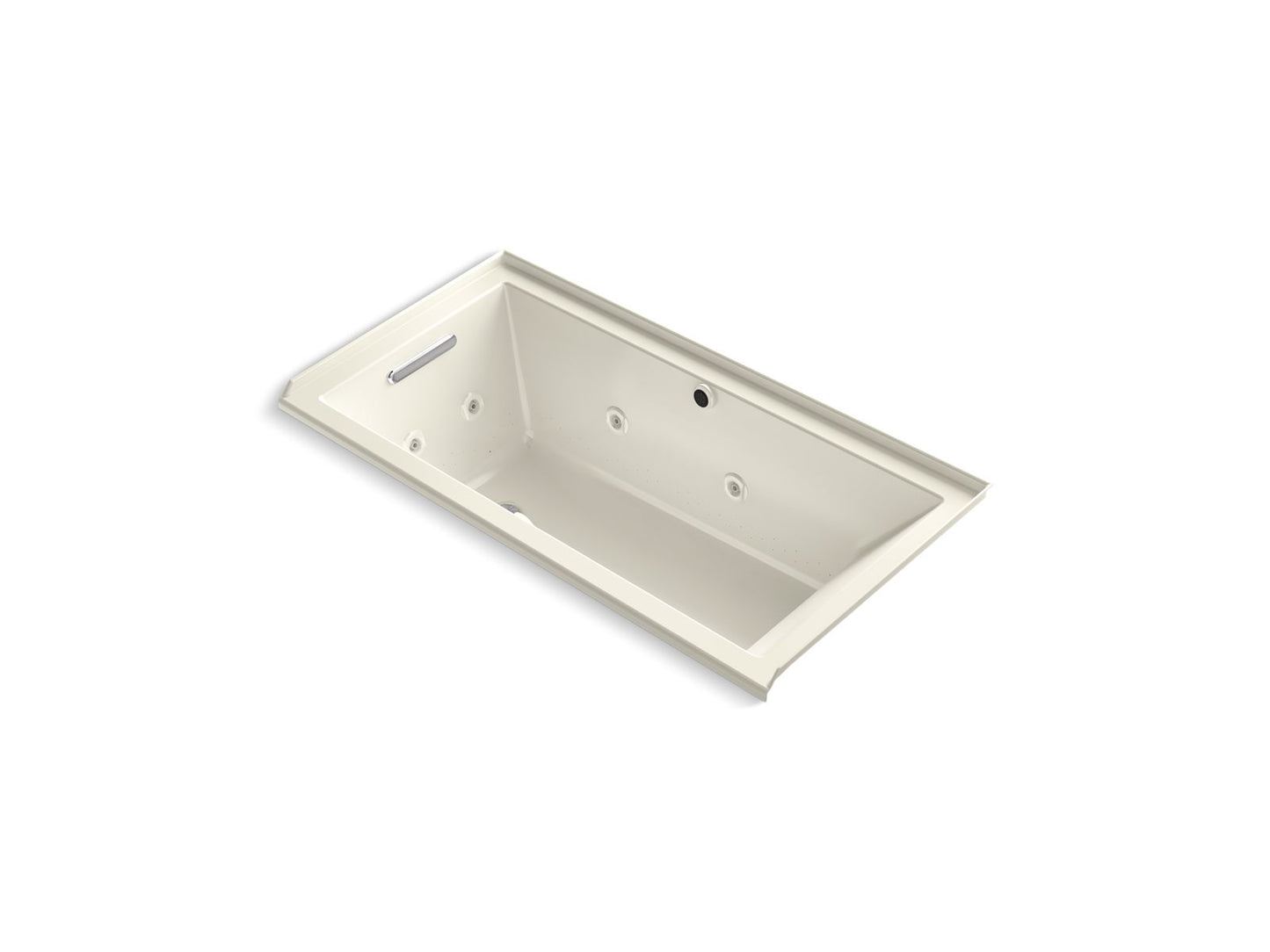 KOHLER K-1167-XHGHL-96 Underscore 60" X 30" Alcove Heated Bubblemassage Air Bath With Whirlpool, Left Drain In Biscuit