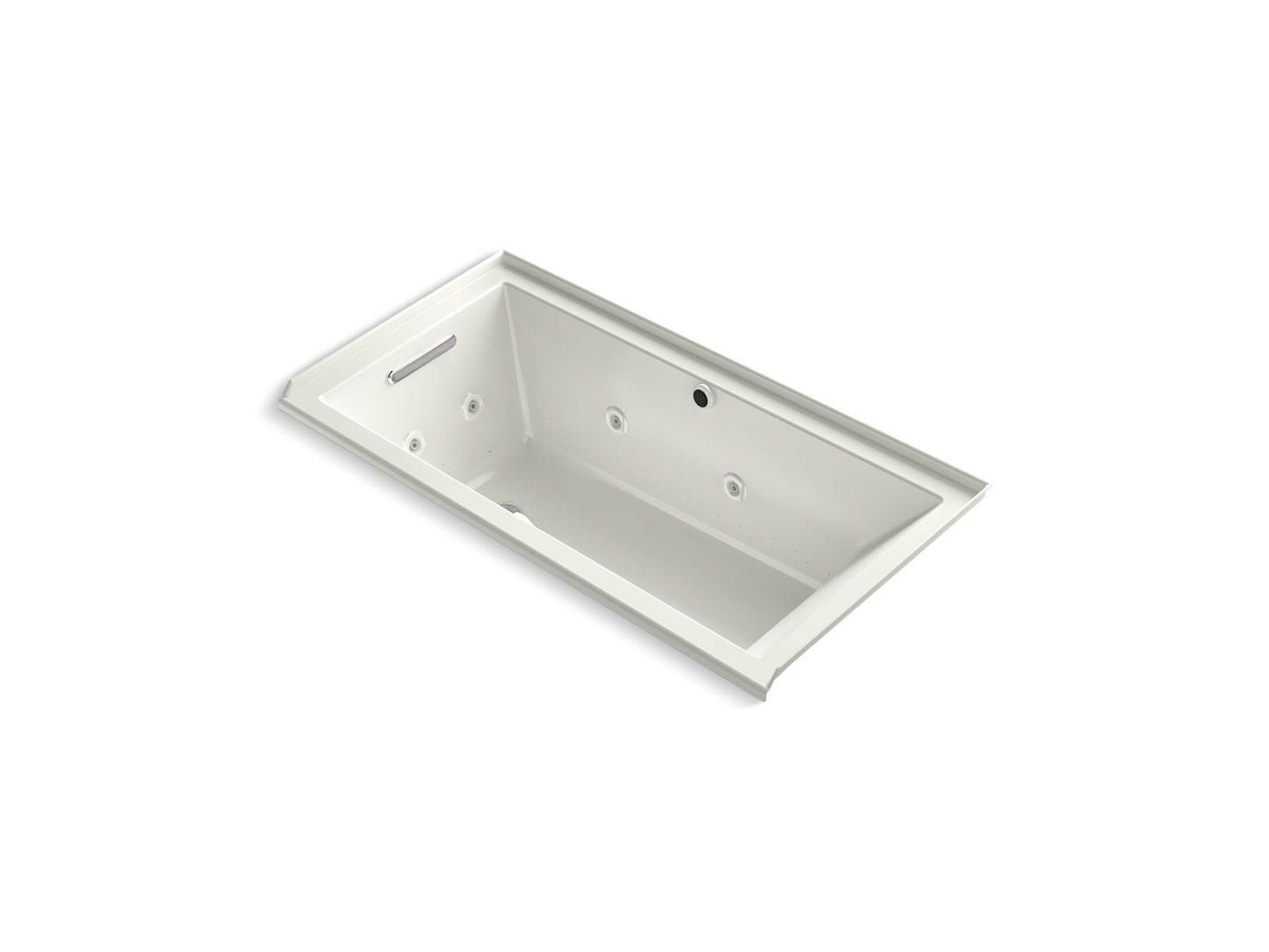 KOHLER K-1167-XHGHL-NY Underscore 60" X 30" Alcove Heated Bubblemassage Air Bath With Whirlpool, Left Drain In Dune