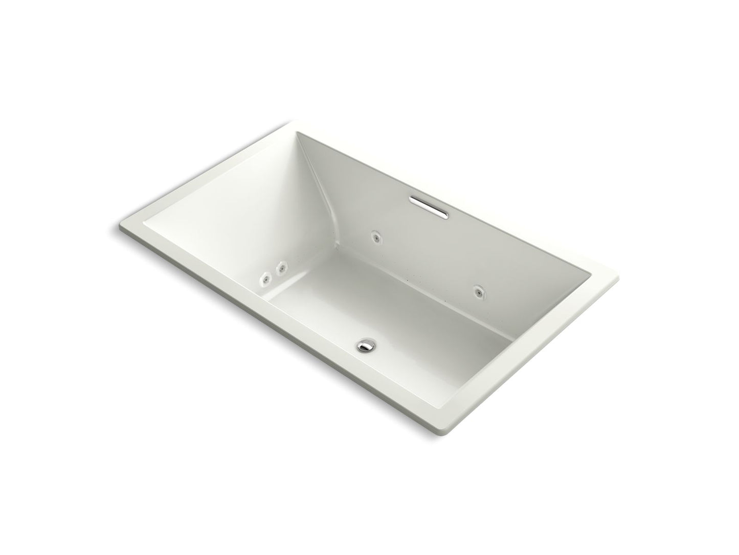 KOHLER K-1174-XHGH-NY Underscore 72" X 42" Drop-In Heated Bubblemassage Air Bath With Whirlpool In Dune