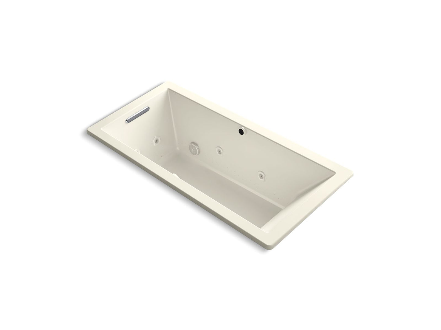 KOHLER K-1822-XHGH-96 Underscore 66" X 32" Drop-In Heated Bubblemassage Air Bath With Whirlpool In Biscuit