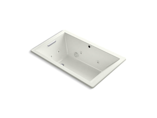 KOHLER K-1849-XHGH-NY Underscore 60" X 36" Drop-In Heated Bubblemassage Air Bath With Whirlpool In Dune