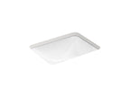 KOHLER K-29471-HD1-0 Sartorial Herringbone Caxton 20" Rectangular Undermount Vessel Bathroom Sink - White Sartorial Herringbone