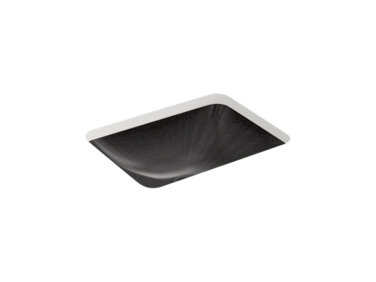 KOHLER K-29471-HD2-7 Sartorial Herringbone Caxton 20" Rectangular Undermount Bathroom Sink - Black Sartorial Herringbone