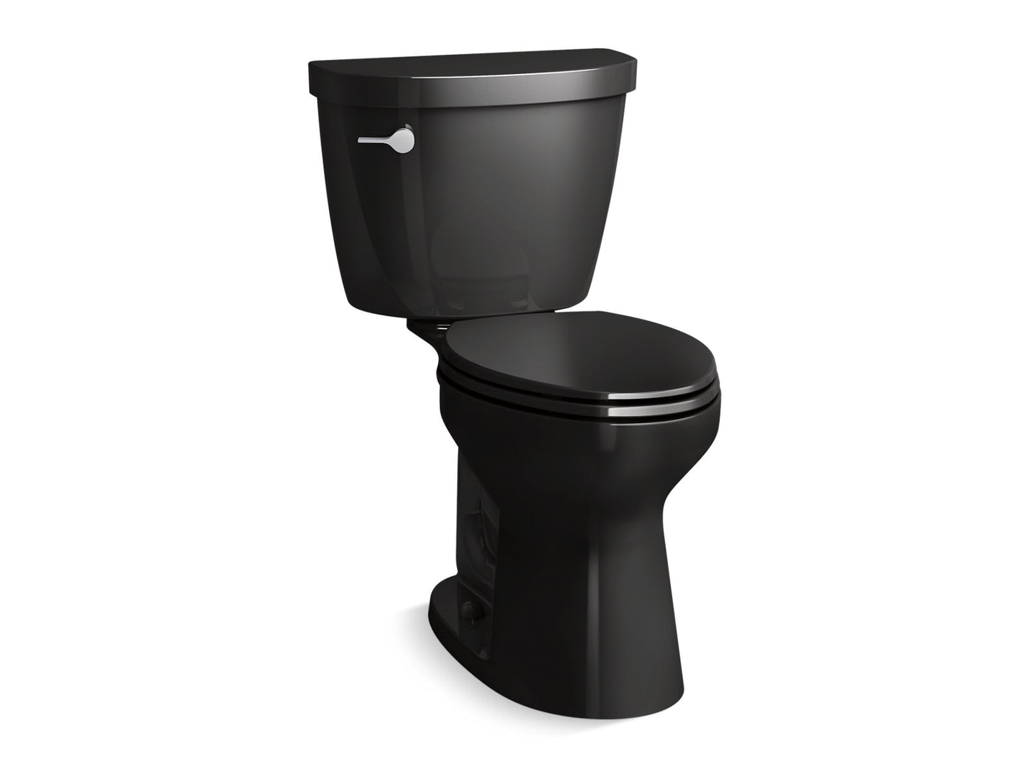 KOHLER K-31621-7 Cimarron Two-Piece Elongated Toilet, 1.28 Gpf In Black Black