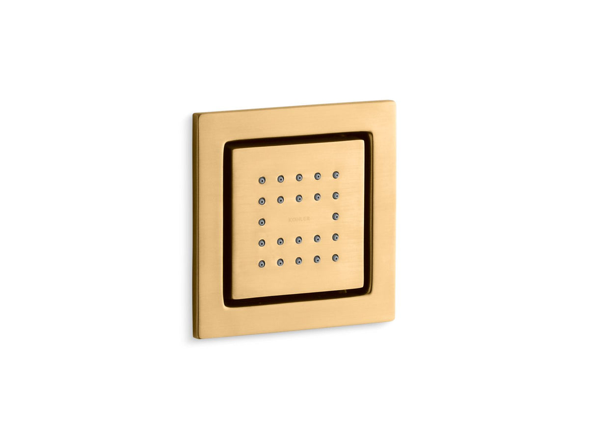 KOHLER K-8003-2MB Watertile Square 22-Nozzle Single-Function Body Spray, 2.5 Gpm - Vibrant Brushed Moderne Brass