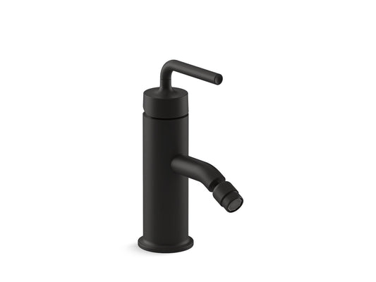 KOHLER K-14434-4A-BL Purist Horizontal Swivel Spray Aerator Bidet Faucet With Straight Lever Handle In Matte Black