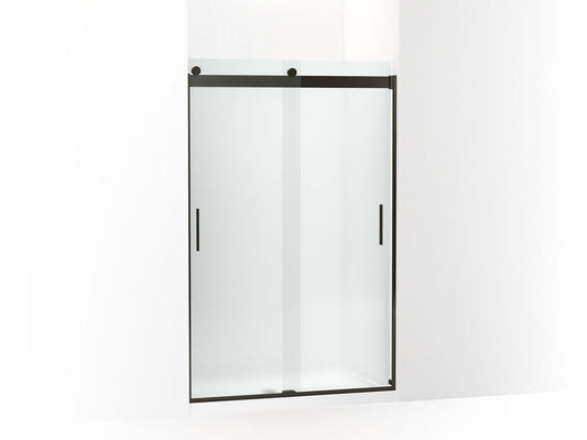 KOHLER K-706008-D3-ABZ Levity Sliding Shower Door, 74" H X 43-5/8 - 47-5/8" W, With 1/4" Thick Frosted Glass In Anodized Dark Bronze