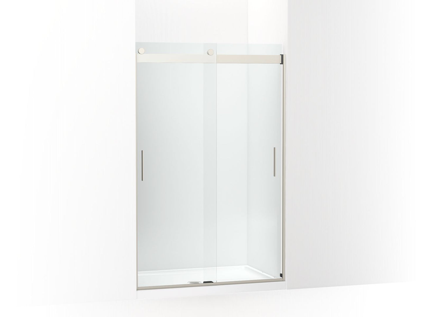 KOHLER K-706008-L-ABV Levity Sliding Shower Door, 74" H X 43-5/8 - 47-5/8" W, With 1/4" Thick Crystal Clear Glass In Anodized Brushed Bronze