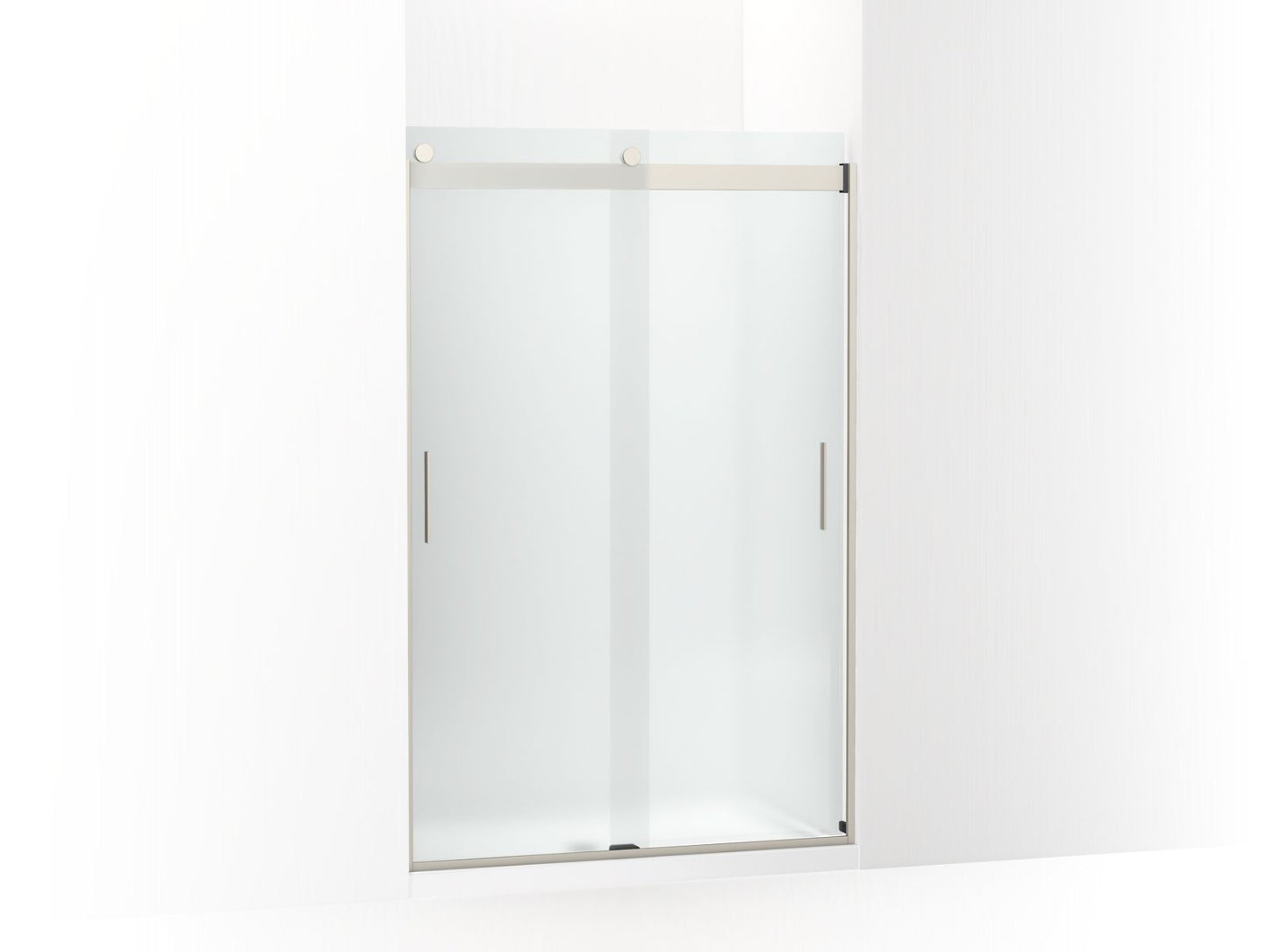 KOHLER K-706008-D3-ABV Levity Sliding Shower Door, 74" H X 43-5/8 - 47-5/8" W, With 1/4" Thick Frosted Glass In Anodized Brushed Bronze