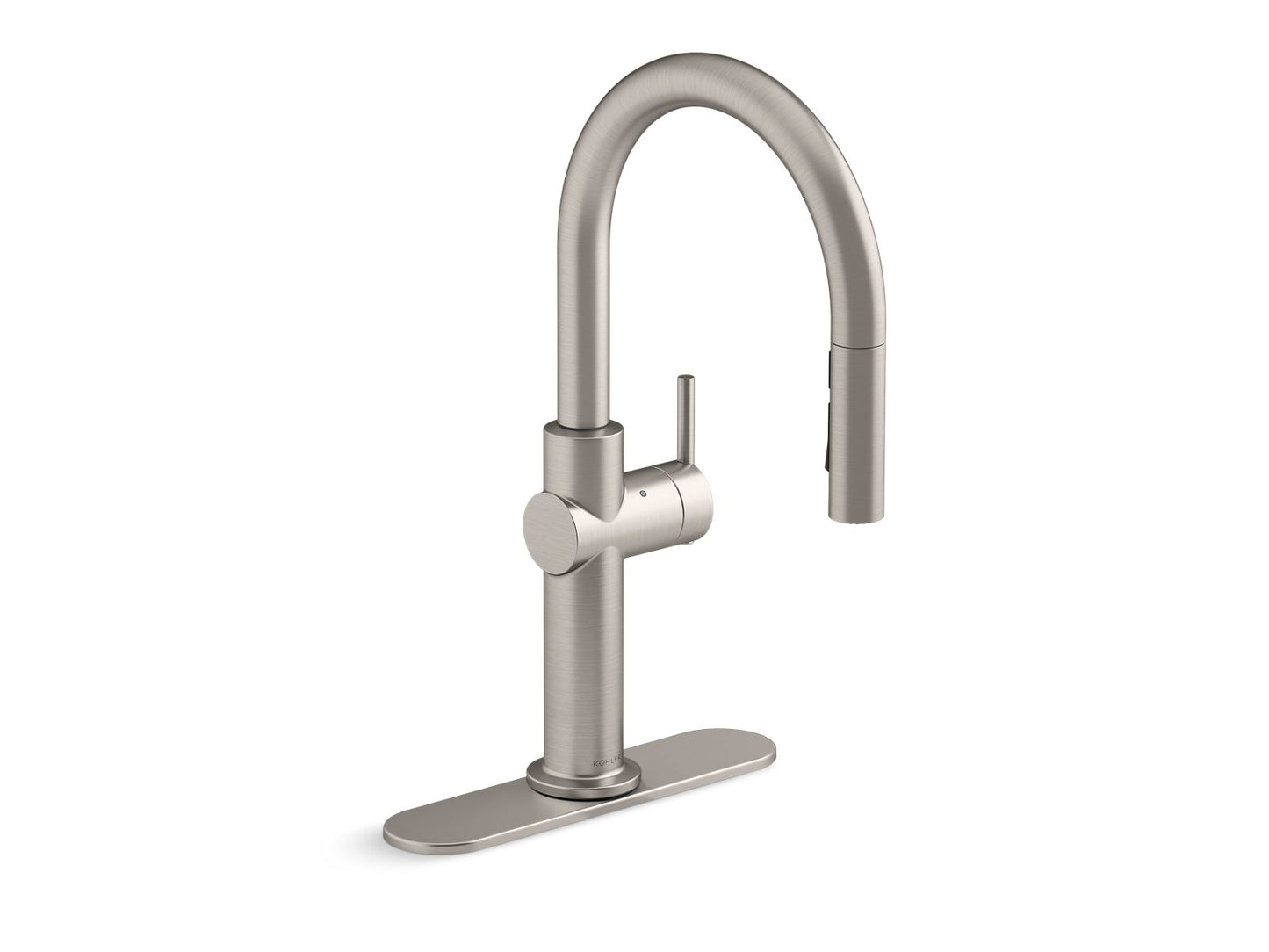 KOHLER K-22974-VS Crue Touchless Pull-Down Kitchen Sink Faucet With Three-Function Sprayhead In Vibrant Stainless