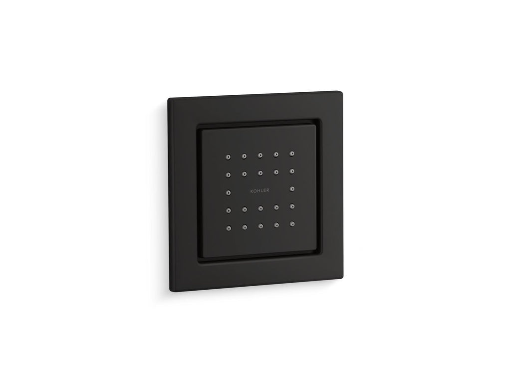 KOHLER K-8003-BL Watertile Square 22-Nozzle Single-Function Body Spray, 2.5 Gpm - Matte Black