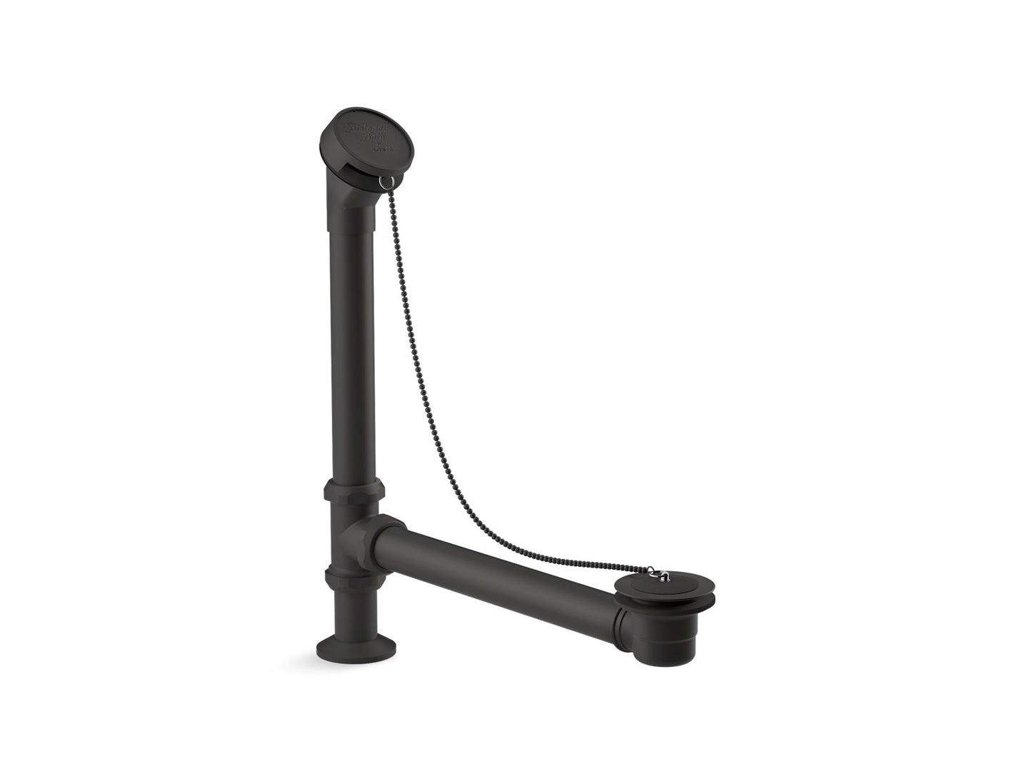 KOHLER K-106-BL Antique Bath Drain, Chain And Rubber Stopper In Matte Black