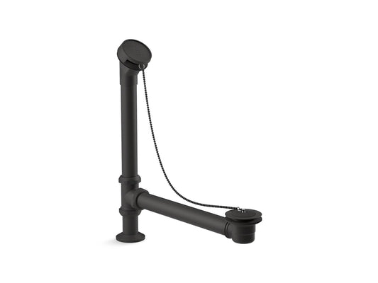 KOHLER K-106-BL Antique Bath drain, chain and rubber stopper - Matte Black