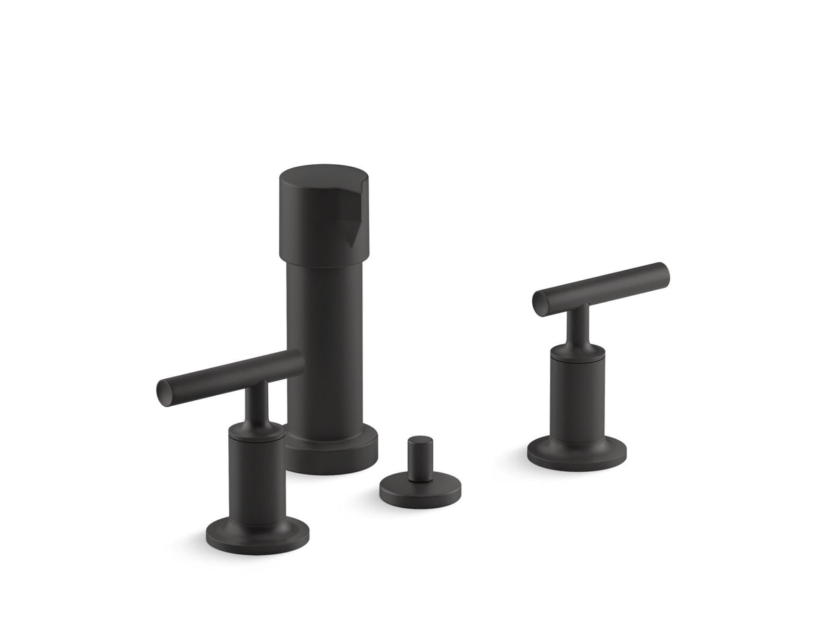 KOHLER K-14431-4-BL Purist Vertical Spray Bidet Faucet With Lever Handles - Matte Black