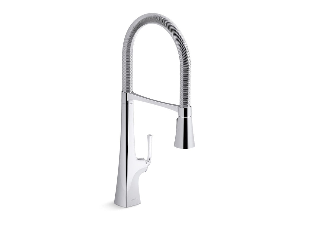 KOHLER K-22060-BL Graze Semi-Professional Kitchen Sink Faucet With Three-Function Sprayhead - Matte Black